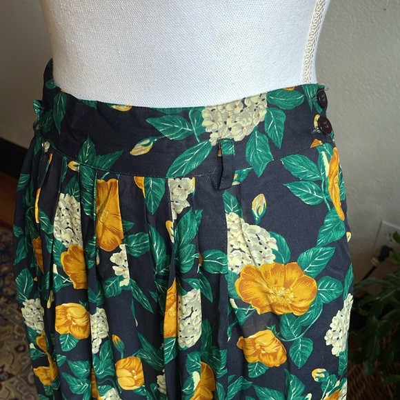Vintage Floral Midi pleated skirt 80s - Picture 2 of 6